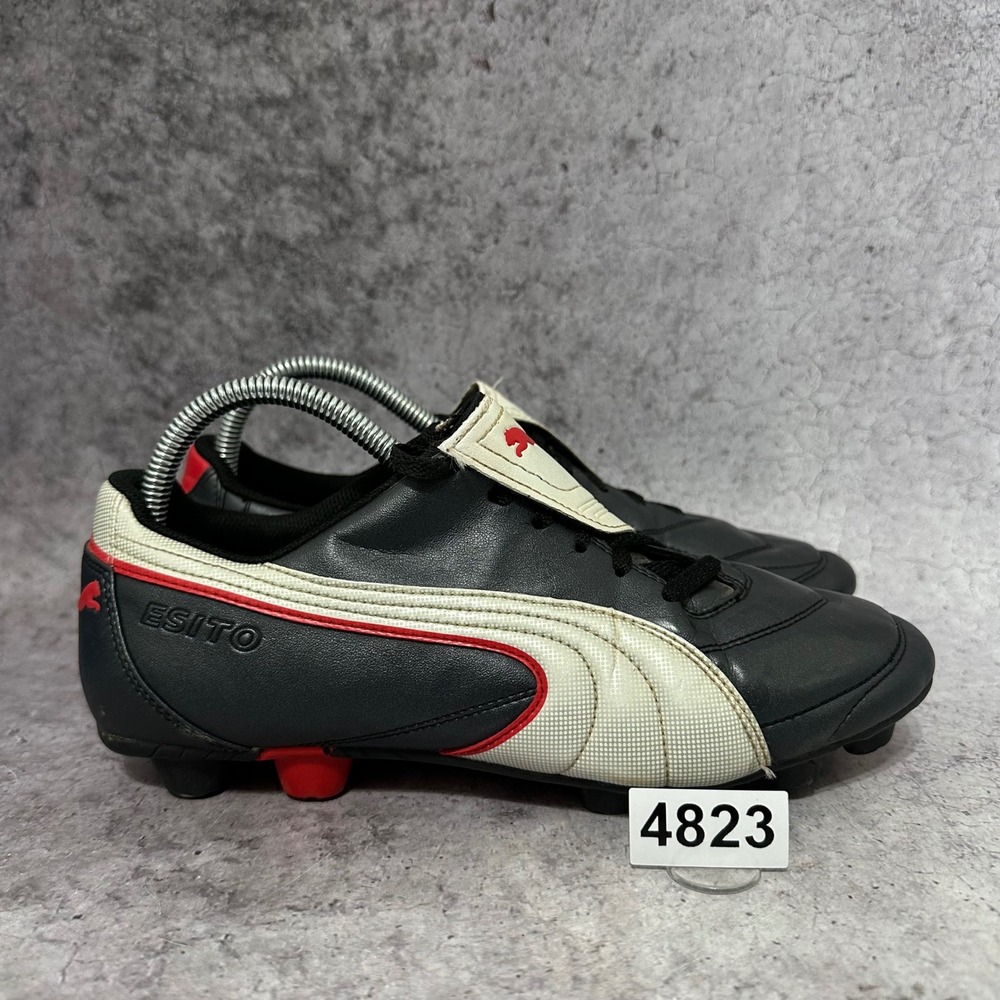 Puma Esito Finale I FG Soccer Cleats Mens 8 Black White Red Fold Over Tongue FG